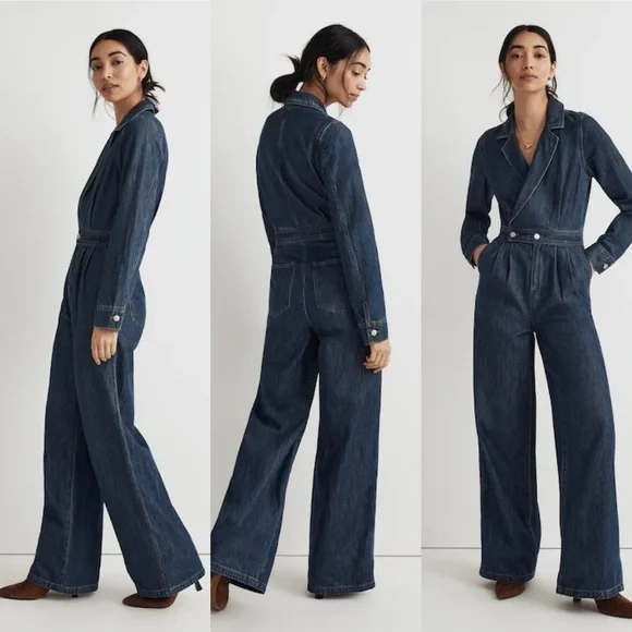 Madewell Denim Tailored Jumpsuit in Norvell Wash Size 6 - Picture 5 of 13